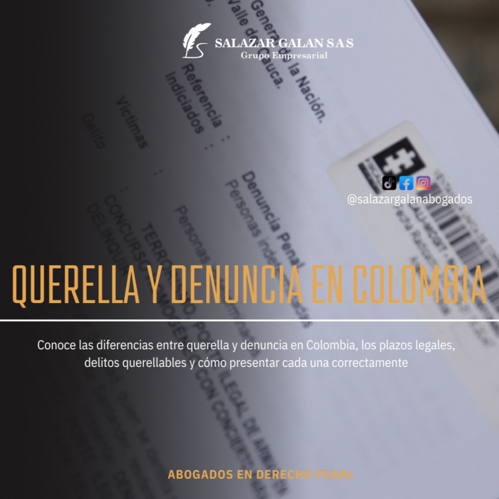 Querella y denuncia en Colombia