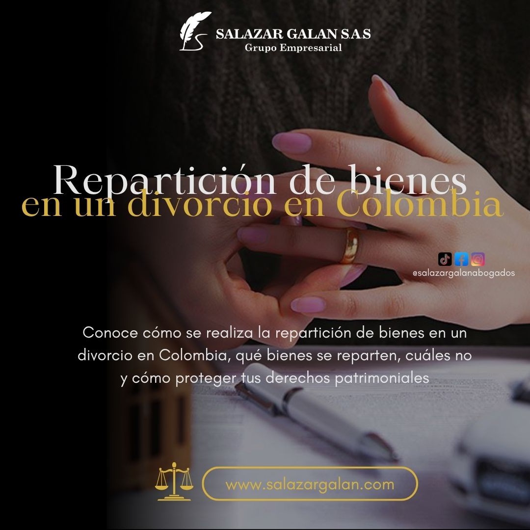 Repartición de bienes en un divorcio en Colombia